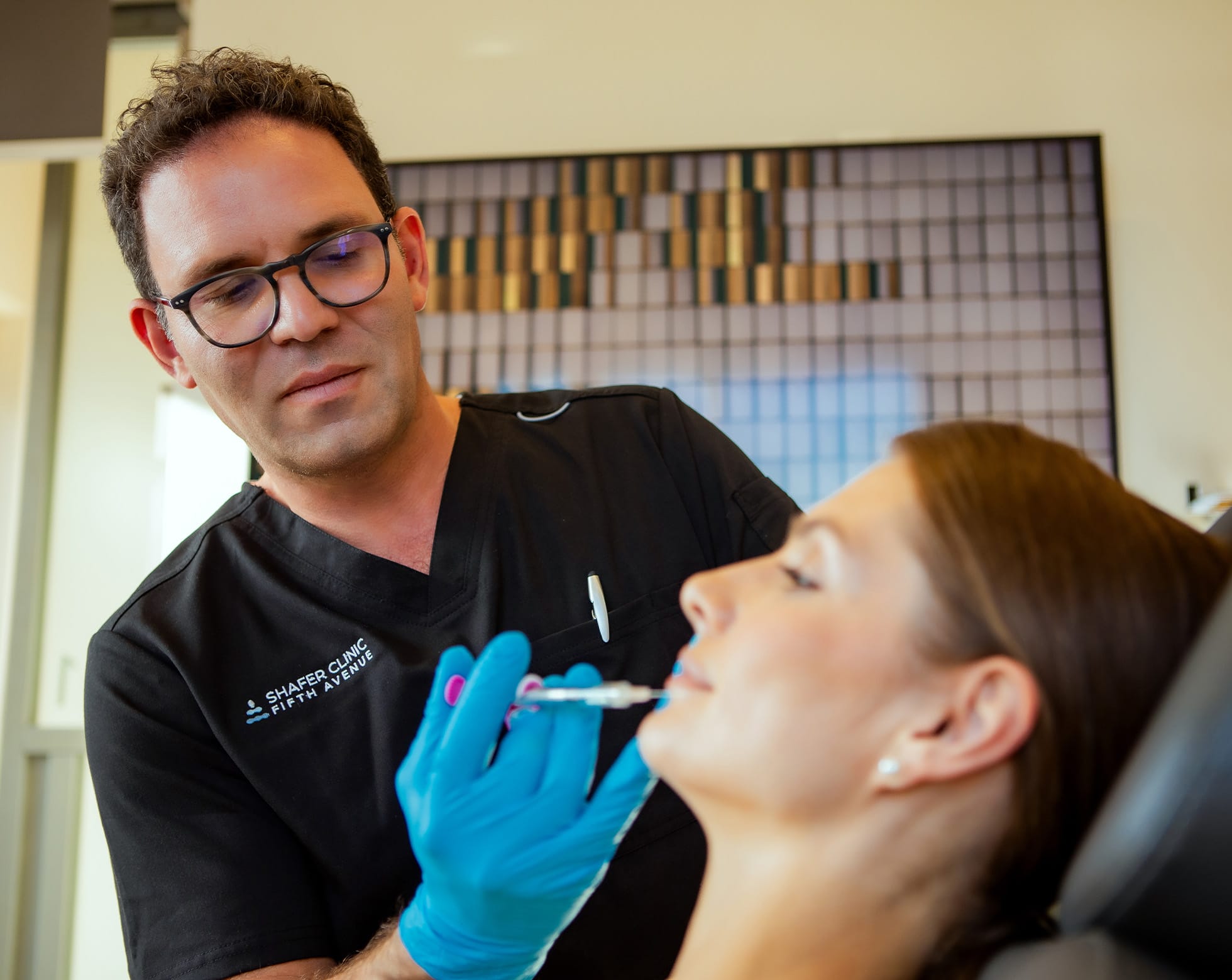 Doctor and patient during treatment