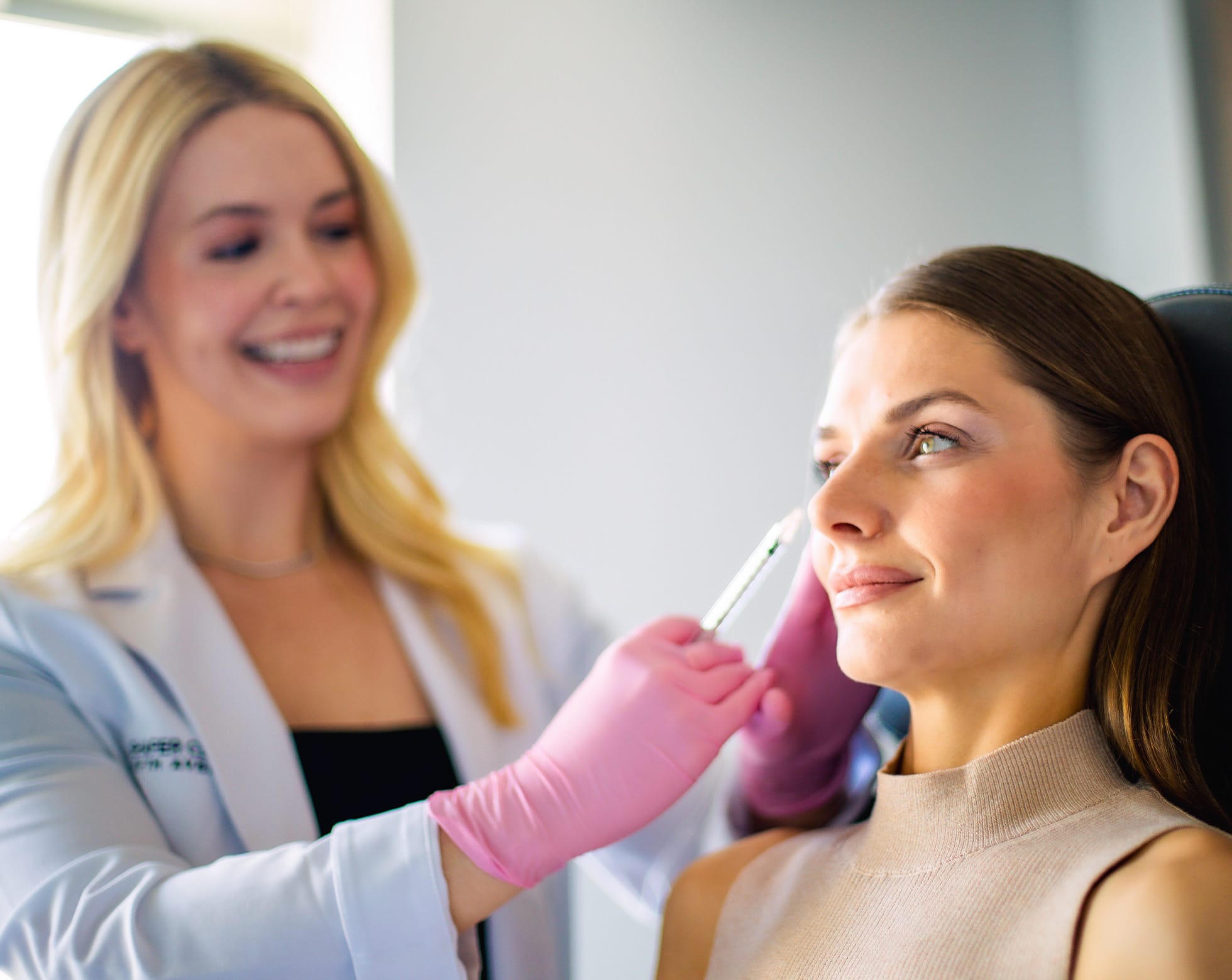 Nurse and patient during treatment
