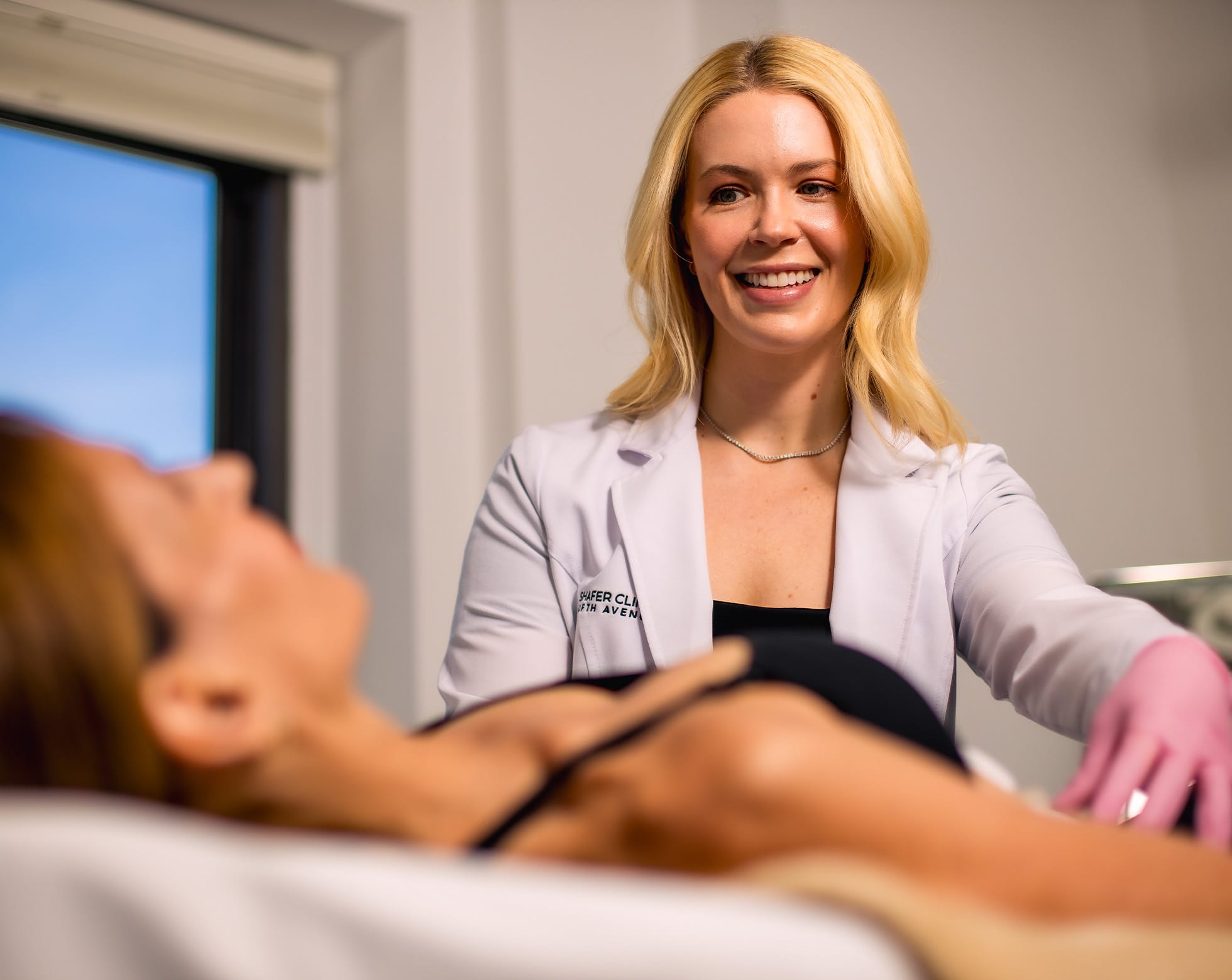 Nurse and patient during treatment