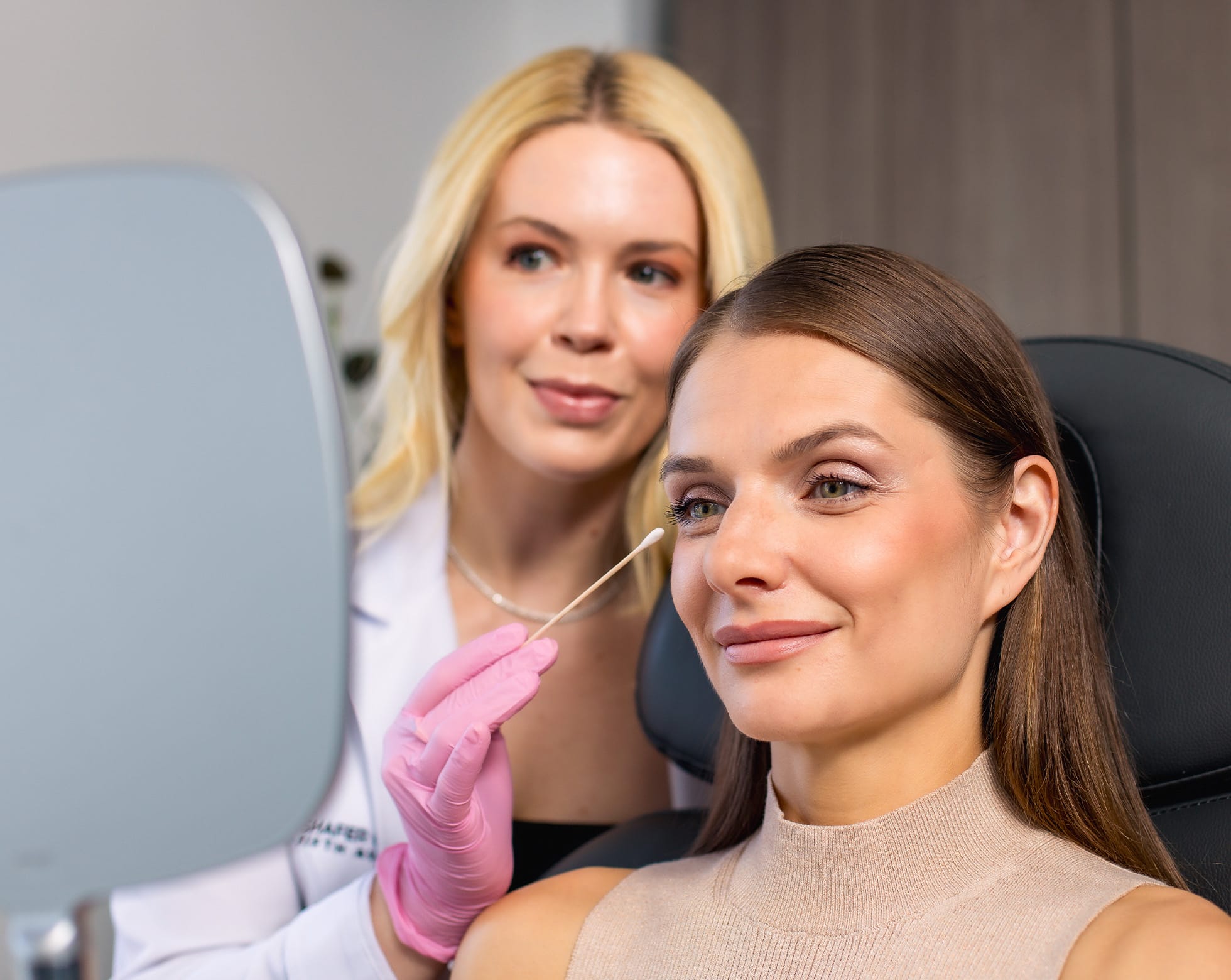 Doctor and patient during treatment