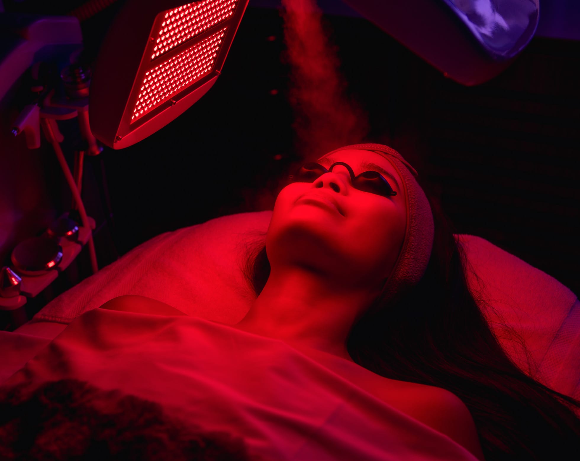Patient in LED light therapy
