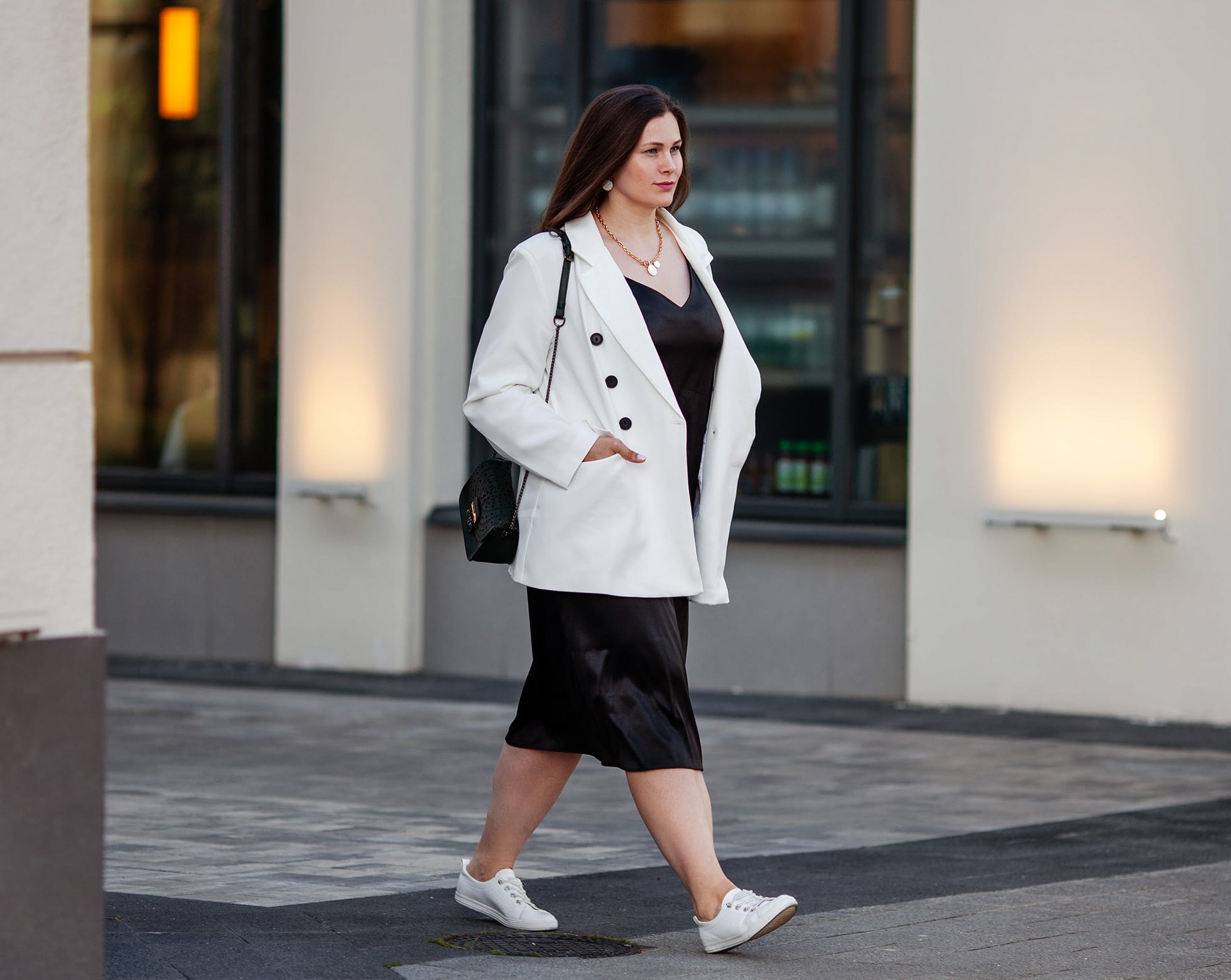 Woman walking down the street