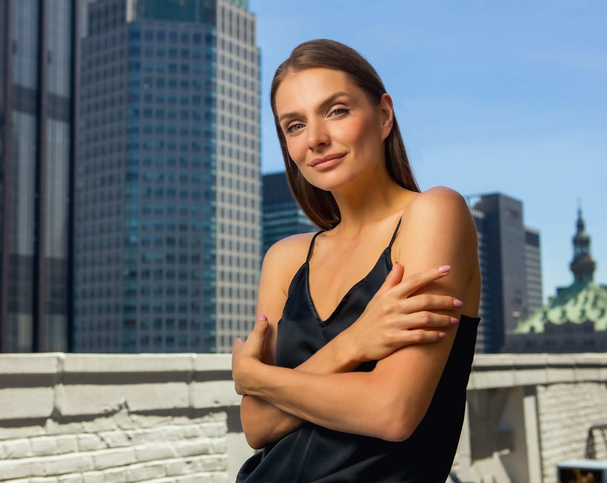 Photo of woman in black top