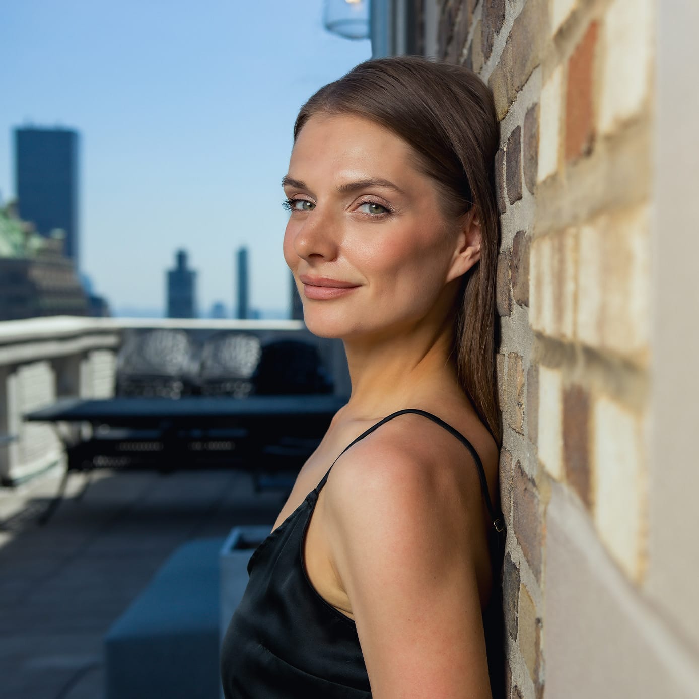 Image of woman in black top